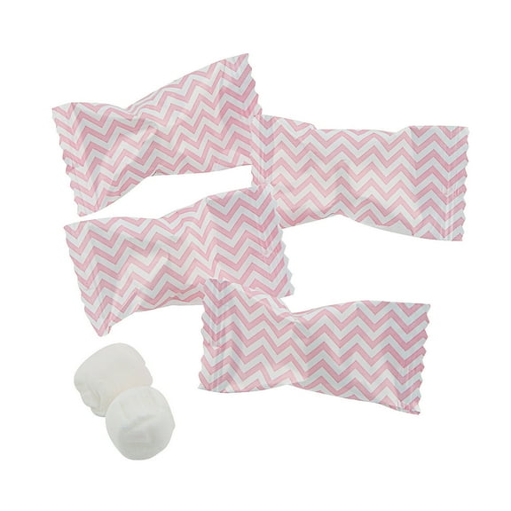 Pink Chevron Buttermints, Edibles, Wedding, 108 Pieces