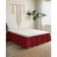 thumbnail image 2 of Red Black Buffalo Plaid Wrap Around Bed Skirts for California King Bed 16" Drop,Bed Skirt with Adjustable Elastic Belt Dust Ruffle Bed Valance for Bedroom Hotel Black Red Checkered Bed Frame Cover, 2 of 6