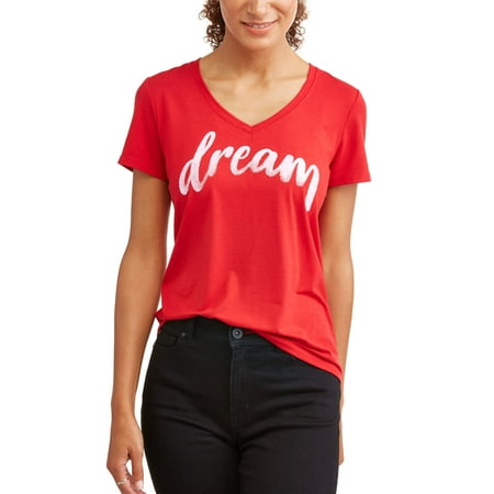 EV1 from Ellen DeGeneres Dream V Neck Graphic Tee Women's