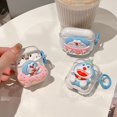 thumbnail image 4 of Helado Estereoscópico Sanrio Doraemon Conejo Oso + Gancho Funda Suave Transparente Compatible Para AirPods Pro AirPods3 3/2/1 Generación Auriculares Inalámbricos Bluetooth Blanda, 4 of 4