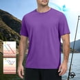 thumbnail image 6 of Inglocry Men's UPF 50+ Swim Shirts Short Sleeve, Sun Protection Quick Dry Rash Guard, Water T-Shirt for Surfing Fishing Beach Purple 3XL, 6 of 7