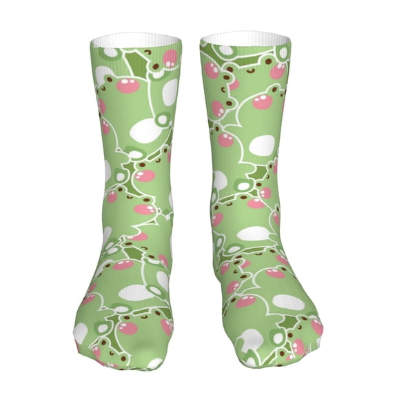 Salouo Cute Frog2 Pattern Fun Novelty Crew Socks,Casual Athletic Socks Neutral Socks