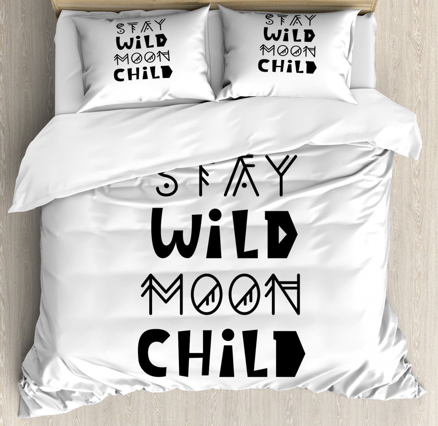 Stay Wild Moon Child Duvet Cover Set Queen Size Hipster