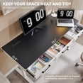 thumbnail image 4 of Aitjunz 55.1" Electric Standing Desk with 3 Drawers, Height-Adjustable Gaming Computer Desk with Memory Preset for Home Office, White, 4 of 8