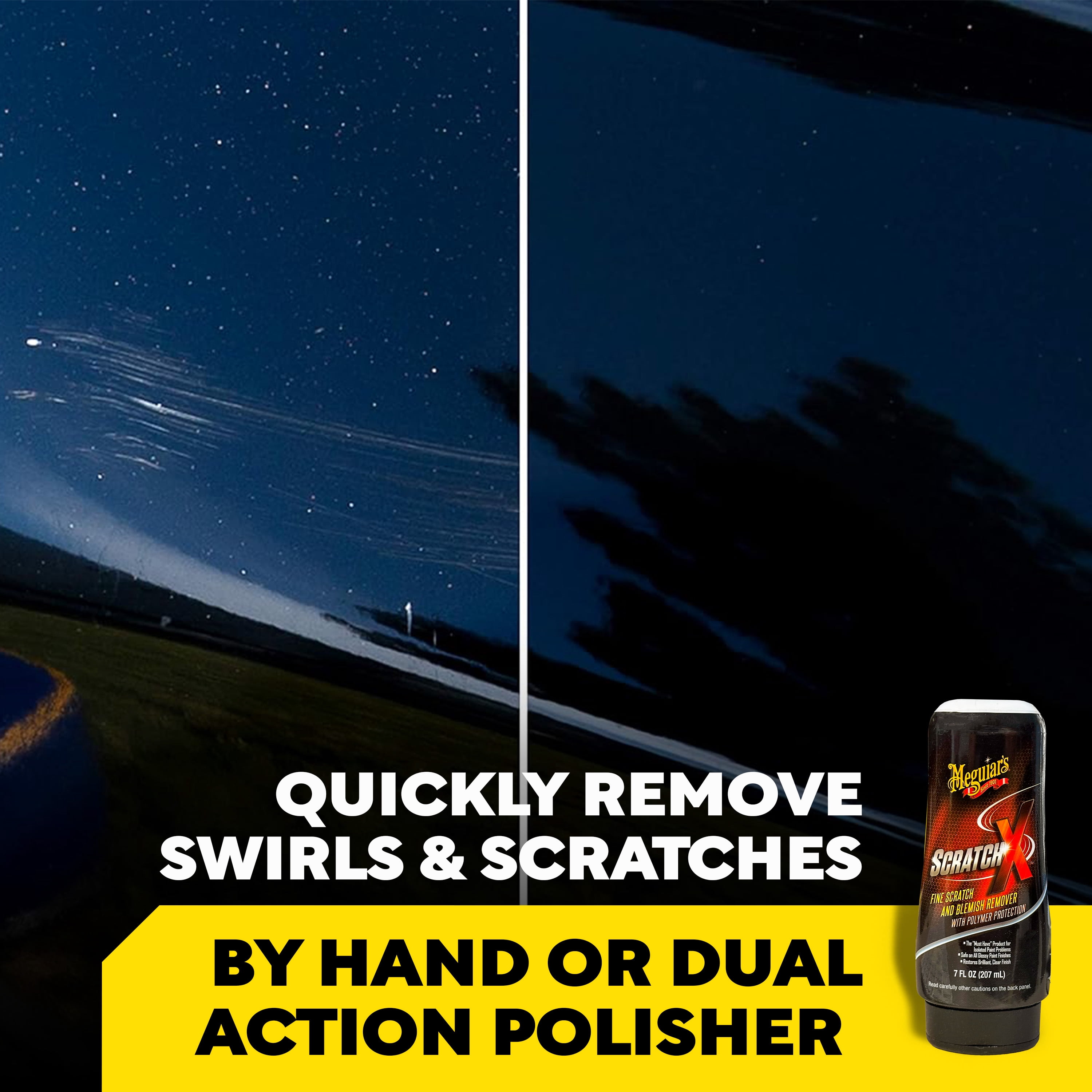 Meguiar’s Scratch-X, Car Scratch Remover, Car Paint Scratch Repair for Fine Scratches & Blemishes, Restores Clarity, Use On Glossy Exterior Paint and Clear Coats On Trucks & Suvs - 7 Fl Oz Bottle