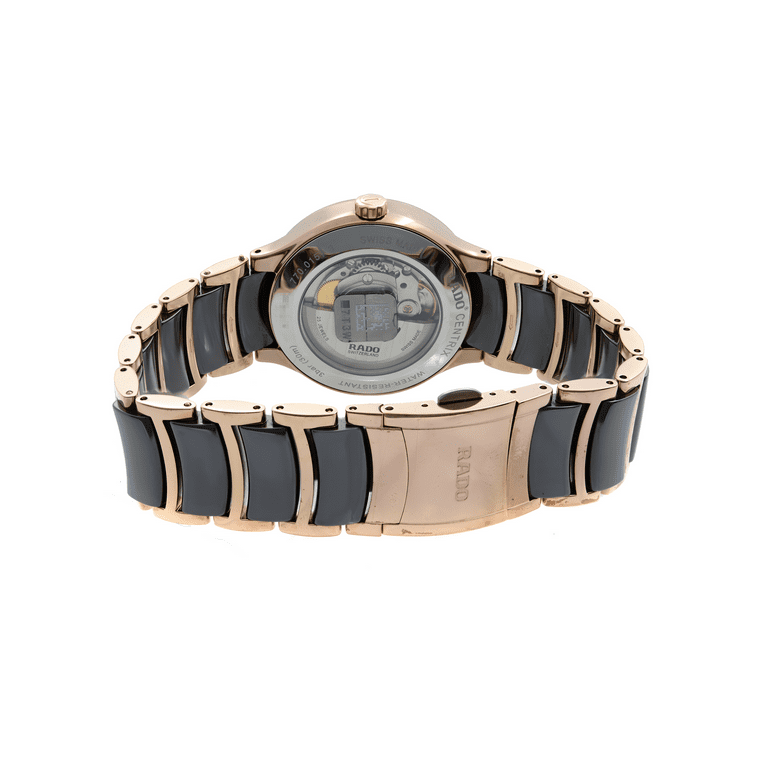 Rado Centrix Steel Ceramic Two Tone Black Dial Automatic Mens
