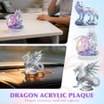 thumbnail image 2 of Acrylic Dragon Figurine Decorative Ornament for Desk Shelf Home Office Display Fantasy Themed 2D Art Sculpture Unique Design Durable Material Stand Included, 2 of 7