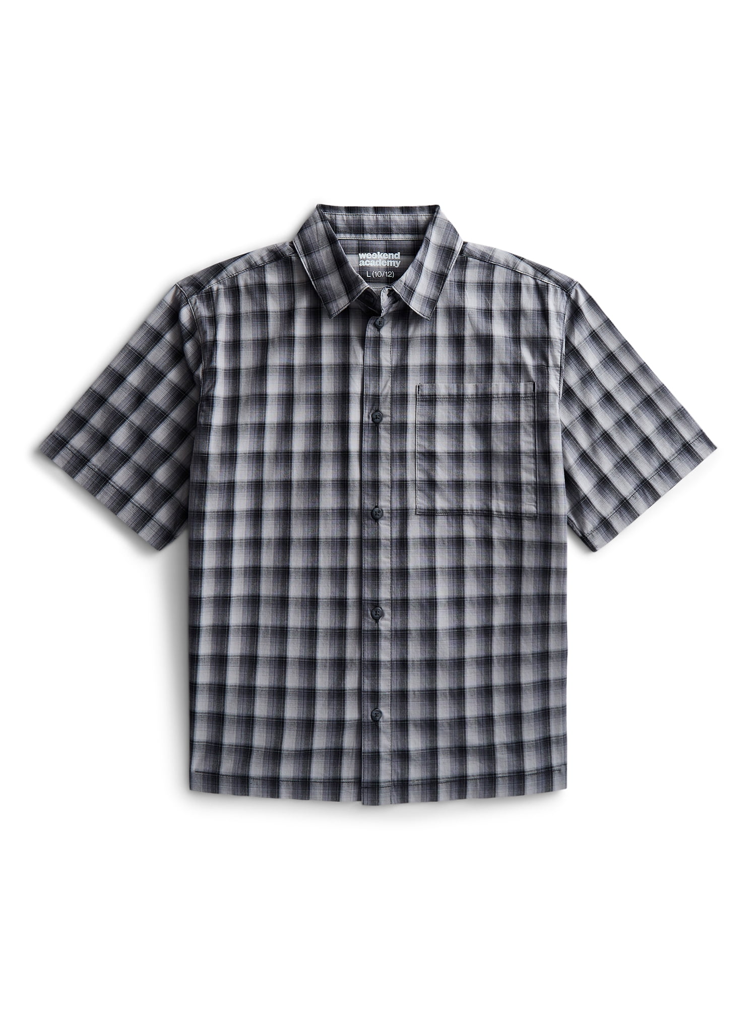 Weekend Academy Boys Button Down Shirt with Short Sleeves, Sizes 4-18