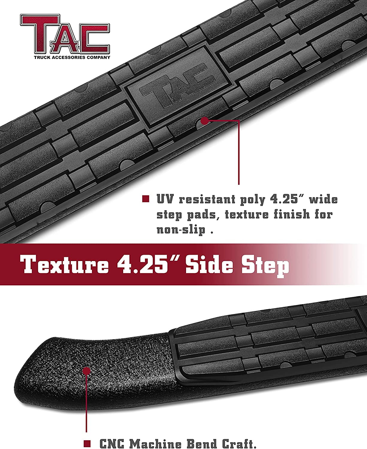 TAC Side Steps Running Boards Compatible with 2005-2023