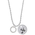 thumbnail image 1 of Delight Jewelry Silvertone I'm A Fighter Eternity Ring Silvertone Script Initial Disc - H - Charm Necklace, 20"+3", 1 of 4