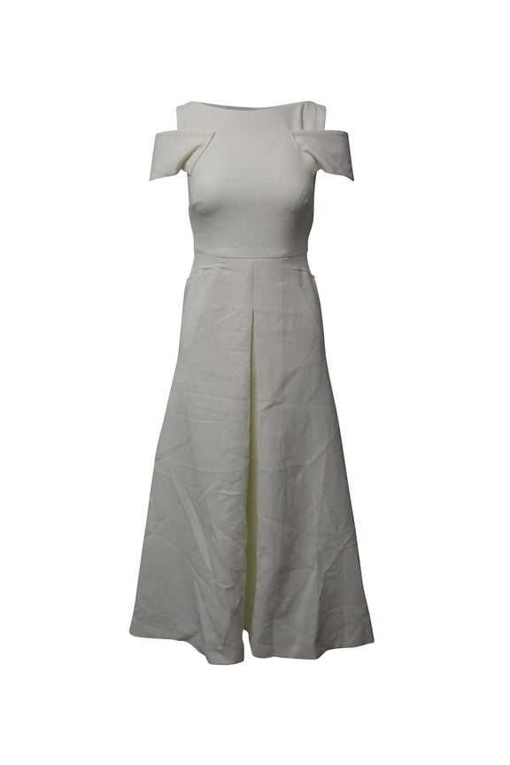 Pre-Owned Roland Mouret Cold Shoulded Dress in White Polyester