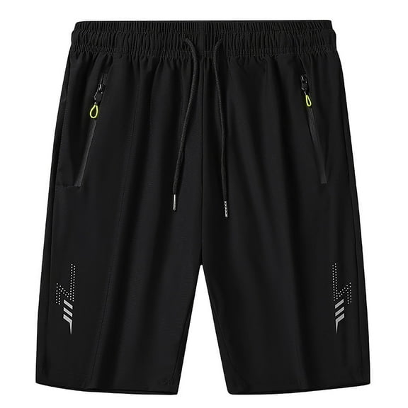JTieacloth Casual Loose Drawstring Pants Men's Workout Running Shorts 7 Inch Lightweight Athletic With Zipper Pockets No Liner Quicking Dry Gym Active Shorts Black