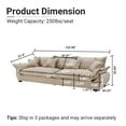 thumbnail image 3 of 125'' Modular Sectional Sofa, Sailing Design 3 Seater Sofa with Storage, Modern Deep Seat Sofa with Throw Pillows & Upholstered Seat Cushion, for Living Room Bedroom Apartment, Light Khaki, 3 of 9