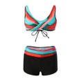 thumbnail image 5 of Womens Two Piece Swimsuits Twist Front Halter Bathing Suit with Boyshorts, 5 of 5
