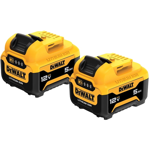 Batería DEWALT 12 V MAX 5 Ah de iones de litio, paquete de 2 (DCB126-2)