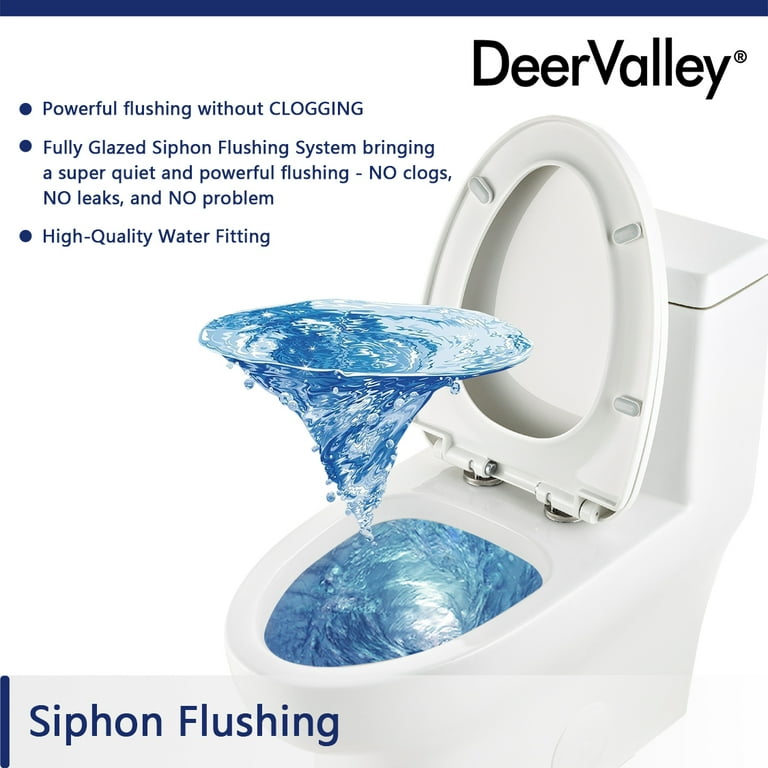 Vitreous China Siphon Flushing One Piece Toilet Bowl Easy Installation