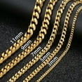 thumbnail image 2 of 14K Gold Plated Stainless Steel Cuban Curb Chain Necklace Bracelet 3/5/7/9/11mm, 2 of 9