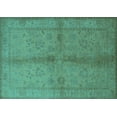 thumbnail image 1 of Ahgly Company Machine Washable Indoor Rectangle Oriental Turquoise Blue Industrial Area Rugs, 8' x 10', 1 of 4