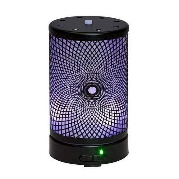 Ultrasonic Aroma Oil Diffuser Metal Mandala Black Design