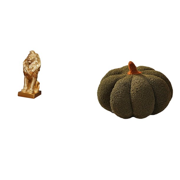 Escultura De Calabaza De León, Estatua Coleccionable, Adorno De Mesa, Figura Artística, Almohada Decorativa, Cojín De Sofá De Felpa Para Oficina, Hogar, Estantería, Dormitorio, Decoración