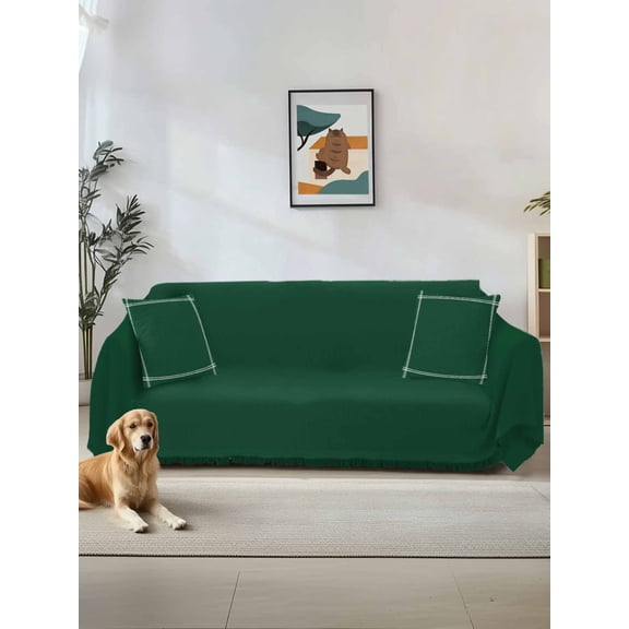 Pure Olive Green Couch Cover for Dogs, Simple Solid Color Washable Sofa Covers Slipcover for Pets Dogs Futon Cover, Couch Recliner Covers, Oversized Chair Slipcover 71"x91"