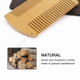 thumbnail image 5 of Handmade Green Sandalwood Beard Comb Kit with Fine Dual Action, 5 of 5