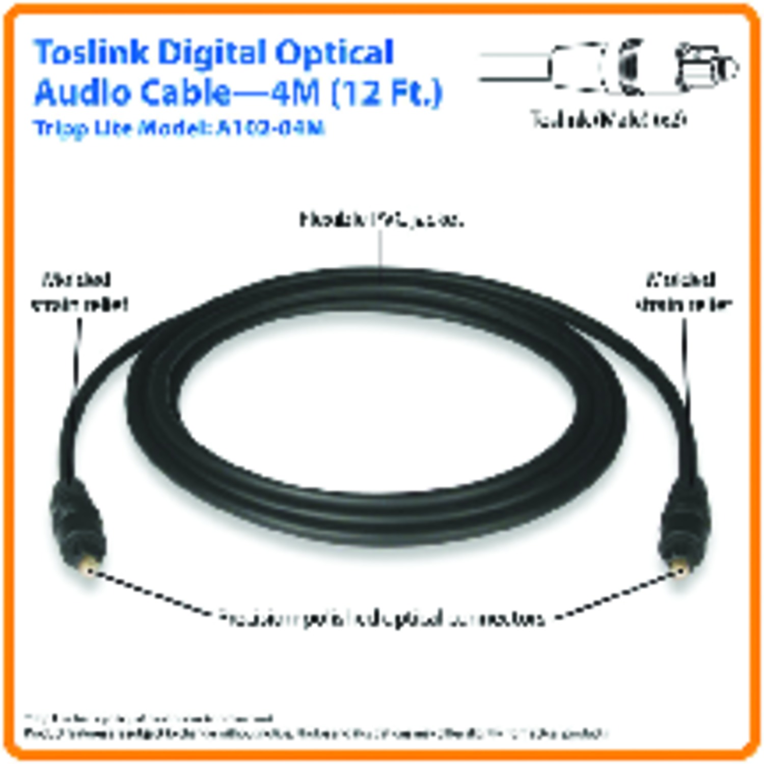 Tripp Lite A102-04m Tosl digitl Optical Spdif Audio Cable (13ft) - image 3 of 4