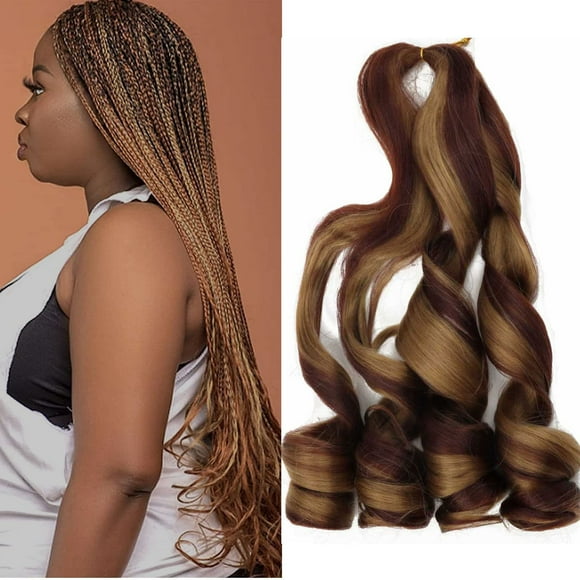 LMZIM French Curl braiding hair 22 inch Bouncy Braiding Hair 9 Pack French Curles Synthetic Hair Extensions French Curly Braiding Hair Wavy ends Pre Streched Curly Braiding Hair