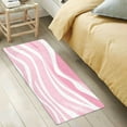 thumbnail image 6 of Pink Lines Luxury Kitchen Rug Non Slip Bathroom Plush Mat Shaggy Bedroom Carpet 39"x20", 6 of 6