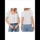 thumbnail image 3 of Blusa de Encaje con Lazo Frontal para Mujer, Transparente, de Corta, Cuello Redondo, Botones, Estilo Bohemio, con Volantes, Estilo Y2K S, 3 of 8
