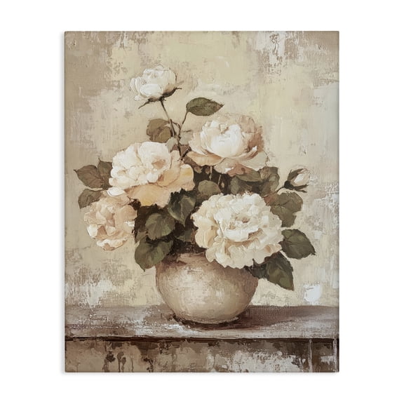 Stupell Industries Lovely Cottage Bouquet Plants & Flowers Painting Wrapped Canvas Art Print Wall Art, 16 x 20