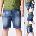 thumbnail image 2 of Mens Jeans New Streetwear Ragged Edge Spliced Straight Leg Jeans Hop Small Jeans Stretch Casual Loose Fit Outdoor Denim Pants, 2 of 9