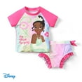 thumbnail image 1 of Disney Princess Toddler Girls Swimsuit Ariel Rapunzel Tiana Rash Guard 2 Pieces Set Sizes 2-6, 1 of 6
