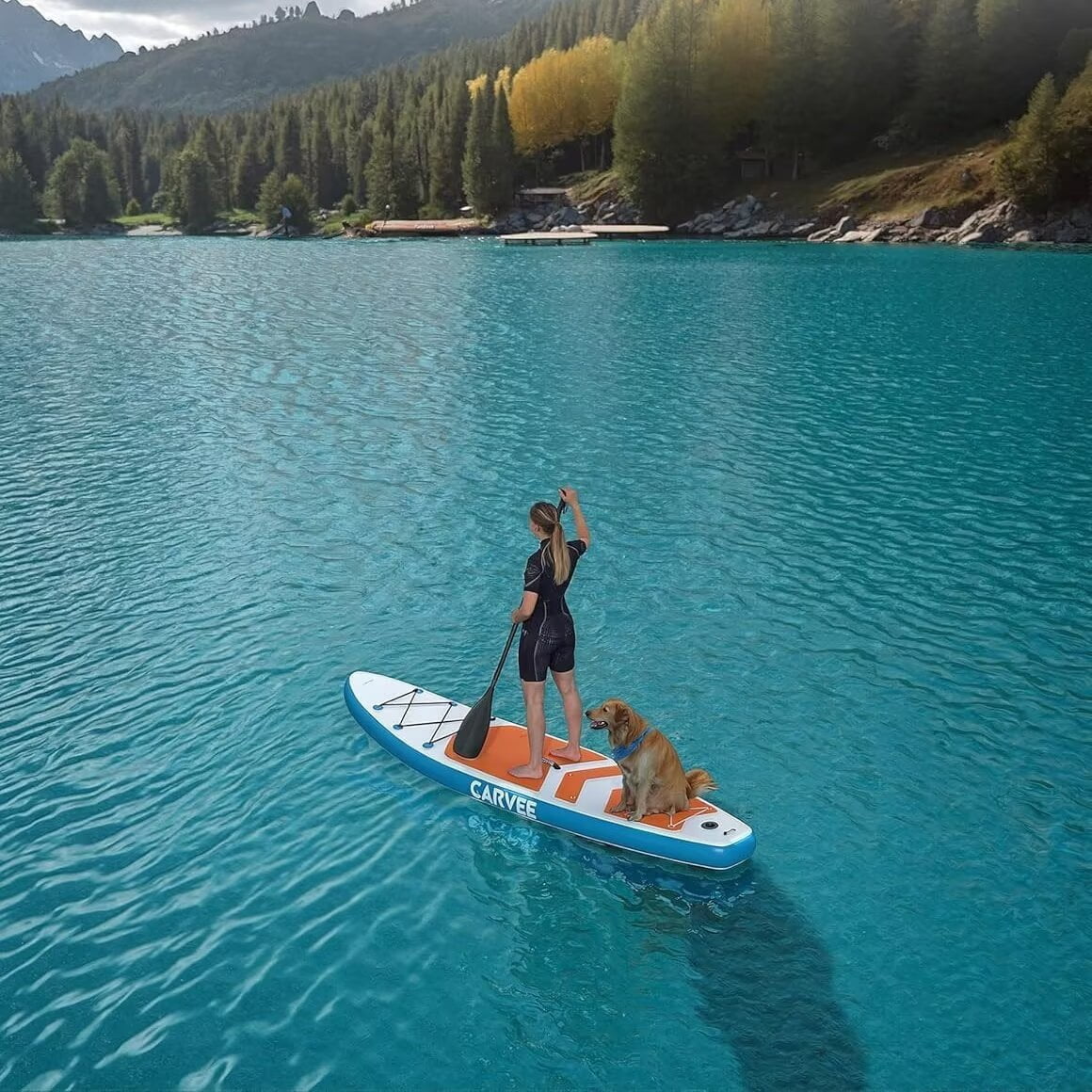 HELLONE 10.6ft Inflatable Stand Up Paddle Board with Non-Slip EVA Deck, Ultra-Light Carry Bag Pump, Premium Accessories, SUP for All Skill Levels Youth & Adults (Orange)
