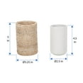 thumbnail image 3 of Kouboo La Jolla Rattan Bathroom Tumbler And Toothbrush Holder, Tooth Brushing and Toothpaste Storage Organizer for Sink, White Wash, 3 of 12