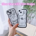 thumbnail image 5 of Compatible with iPhone 13 Case Clear with Design for Men Women Girls,Aesthetic Cute Wavy Soft Shockproof Cell Phone Cover for iPhone 13 6.1 Inch (Black), 5 of 11