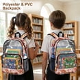 thumbnail image 4 of COEQINE Clear Backpack Heavy Duty for School Transparent PVC & Polyester Backpack 17 Inch Large Daypack Schoolbag Work Bag with Multiple Pockets for Women, Boho Flower Butterfly, 4 of 7