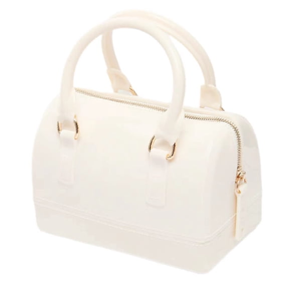 MIFORINES Bolso de mano con asa superior en forma de almohada de gelatina de verano para mujer, bolso de cristal transparente de Color caramelo