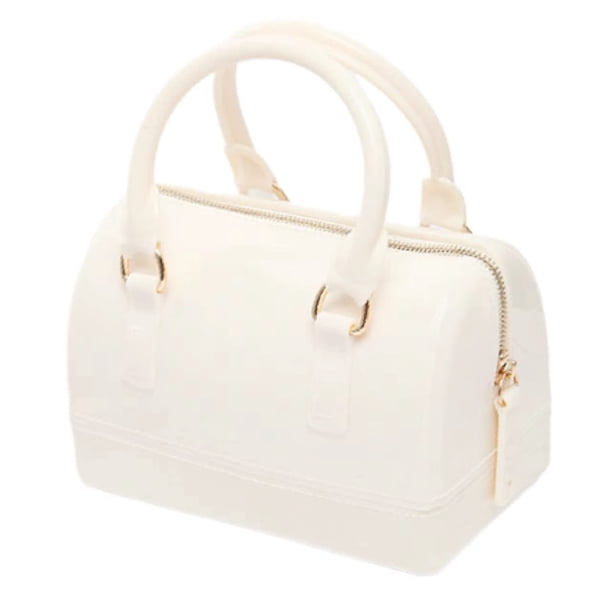 MIFORINES Bolso de mano con asa superior en forma de almohada de gelatina de verano para mujer, bolso de cristal transparente de Color caramelo