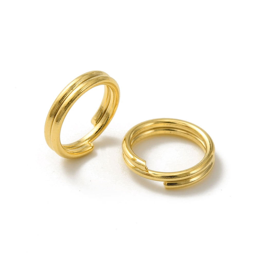 300pcs Brass Split Rings Lead Free & Cadmium Free Double Loops Jump Rings golden 20 Gauge 8x2mm Inner Diameter: 6.3mm