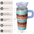 thumbnail image 3 of 20oz Insulated Tumbler with Lids and Straws, Bohemian Stainless Steel Travel Coffee Cup, Double Wall Vacuum Leakproof Boho Style, 3 of 5