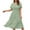 Green, variant on Puyaiuu 2025 Plus Size Summer Dresses New Style V-Neck Short Sleeve Mid-Length Dress Soft Comfort Beach Dresses for Women Print Casual Dresses for Women