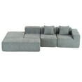 thumbnail image 5 of 116.5" Modular Sofa Couch with Chaise, Boneless L Shape Sectional Couch with Deep Seat, Minimalist Modular Free combination Couches Sleeper for Living Room Bedroom Apartment Lounge, Grey, 5 of 8