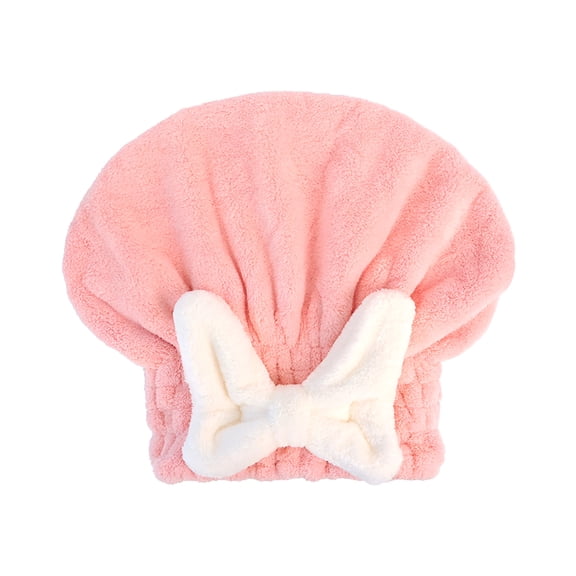 AUQ Hair Drying Towel,Microfiber Hair Drying Towels Head Wrap with Bow-Knot Shower Cap Hair Turban Hair Wrap Bath Cap for Curly Long & Wet Hair