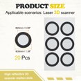 thumbnail image 2 of Uxcell 20Pcs Round 3D Scanning Marker for Handheld 3D Scanner, Inner 25mm Outer 35mm High Reflective Tracking Dot Scanning Point Markers Positioning Targets for Laser 3D Scanner, Silver, 2 of 7