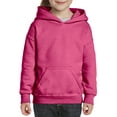 thumbnail image 1 of Heavy Blend Youth Hooded Sweatshirt, XL, Safety Pink, 1 of 1
