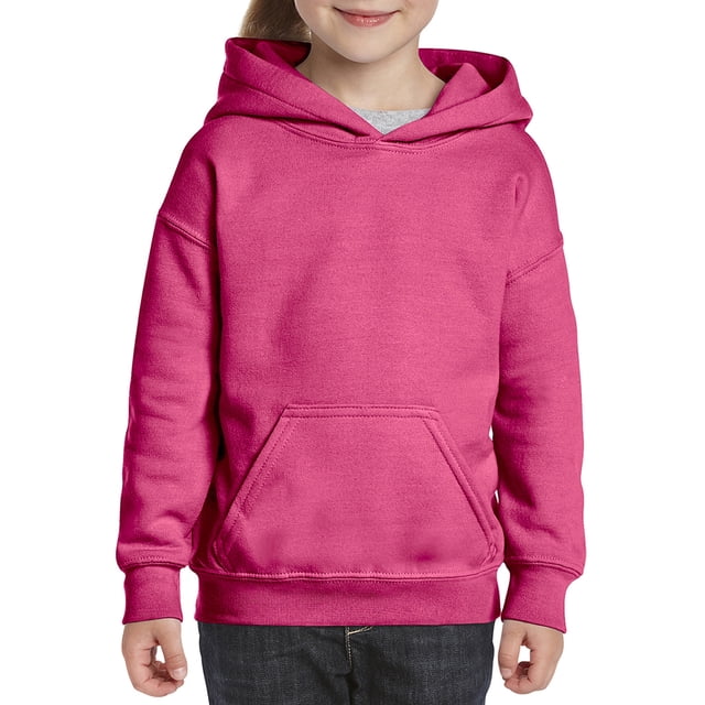 Heavy Blend Youth Hooded Sweatshirt, M, Safety Pink