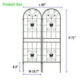 thumbnail image 2 of Rustproof Metal Garden Trellis - 71"x19.7" Expanded Size for Climbing Plants, Vegetables, Roses, Cucumbers, Clematis - Black Powder-Coated Finish, Easy Installation, 2 of 8
