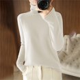 thumbnail image 2 of NMMUED Turtleneck Sweater Women Pullover Sweaters for Women Lightweight Sweaters for Women Knit Sweater for Women Loose Sweaters for Women, Beige L, 2 of 7