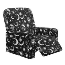 Xoenoiee Moon Star Pattern Recliner Chair Covers 1 Seater Cover for Recliner Chair, 4-Pieces Recliner Slipcovers with Pockets Spandex Fabric Furniture Covers